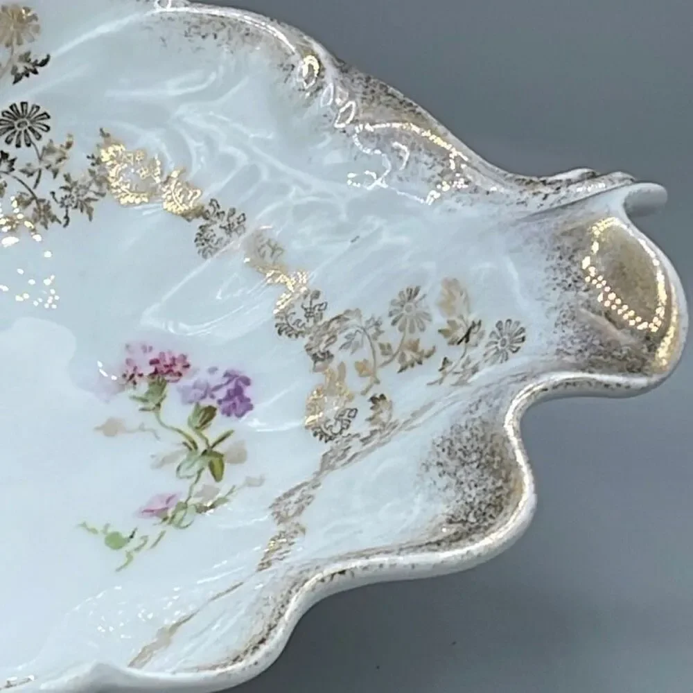 C.T.Carl Tielsch Germany Rare hand painted long serving bowl. Excellent conditio